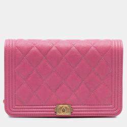 Pre Owned Chanel Small Quilted Caviar Boy Flap