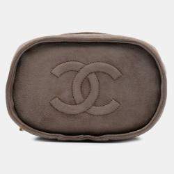 Pre Owned Chanel Quilted Suede Tassel Vanity Bag
