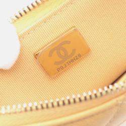 Pre Owned Chanel Chain Around Beige Leather Hobo Bag