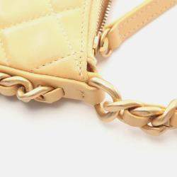 Pre Owned Chanel Chain Around Beige Leather Hobo Bag