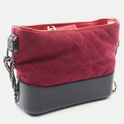 Pre Owned Chanel Gabrielle Logo Quilted Felt and Calfskin Hobo Bag