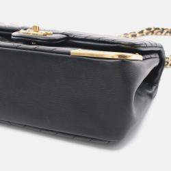 Pre Owned Chanel Rock The Corner Black Leather Flap Shoulder Bag