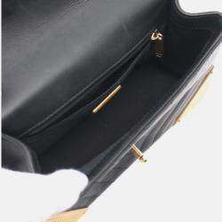 Pre Owned Chanel Rock The Corner Black Leather Flap Shoulder Bag