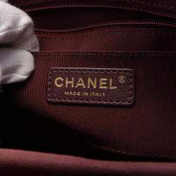 Pre Owned Chanel Chevron Black/Gold Lambskin Chain Shoulder Bag