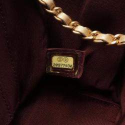 Pre Owned Chanel Chevron Black/Gold Lambskin Chain Shoulder Bag