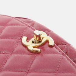 Pre Owned Chanel CC Turnlock Red Quilted Leather Chain Shoulder Bag