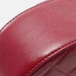 Pre Owned Chanel CC Turnlock Red Quilted Leather Chain Shoulder Bag