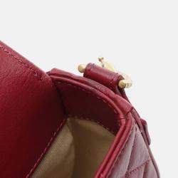 Pre Owned Chanel CC Turnlock Red Quilted Leather Chain Shoulder Bag