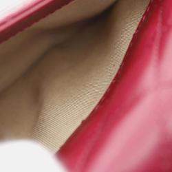 Pre Owned Chanel CC Turnlock Red Quilted Leather Chain Shoulder Bag