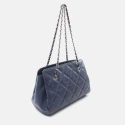 Pre Owned Chanel Ultra Stitch Blue Leather Shoulder Bag