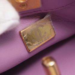 Pre Owned Chanel Pick Me Up Small Purple Lambskin Hobo Bag