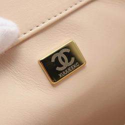 Pre Owned Chanel Flap Beige Leather Shoulder Bag