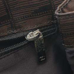 Pre Owned Chanel Travel Line Brown Nylon Shoulder Bag
