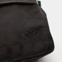 Pre Owned Chanel Travel Line Brown Nylon Shoulder Bag