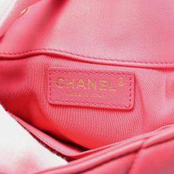 Pre Owned Chanel Bubble Mini Pink Leather Flap Shoulder Bag