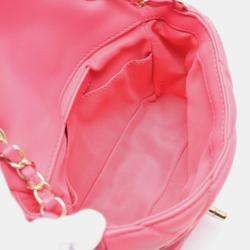 Pre Owned Chanel Bubble Mini Pink Leather Flap Shoulder Bag