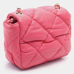 Pre Owned Chanel Bubble Mini Pink Leather Flap Shoulder Bag
