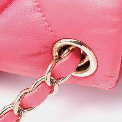 Pre Owned Chanel Bubble Mini Pink Leather Flap Shoulder Bag