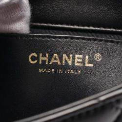 Pre Owned Chanel Funky Town Small Black Leather Flap Bag