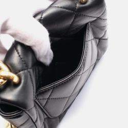 Pre Owned Chanel Funky Town Small Black Leather Flap Bag
