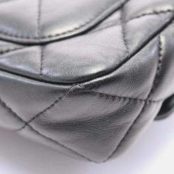 Pre Owned Chanel Funky Town Small Black Leather Flap Bag