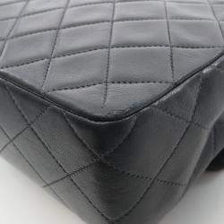 Pre Owned Chanel Single Flap Black Leather Shoulder Bag