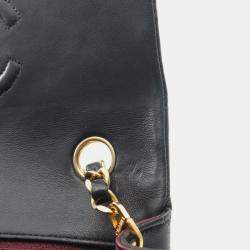 Pre Owned Chanel Single Flap Black Leather Shoulder Bag