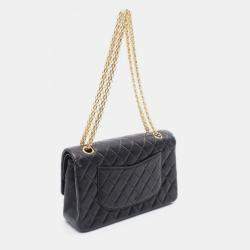 Pre Owned Chanel Reissue 2.55 Black Leather Shoulder Bag