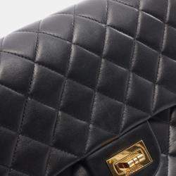 Pre Owned Chanel Reissue 2.55 Black Leather Shoulder Bag