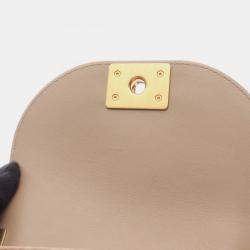 Pre Owned Chanel Boy Small Brown Velvet Messenger Bag