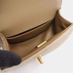 Pre Owned Chanel Boy Small Brown Velvet Messenger Bag