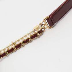 Pre Owned Chanel Crystal Pearls Small Quilted Calfskin Chain Flap Bag