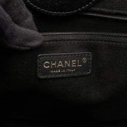 Pre Owned Chanel Deauville Black Leather Tote Bag