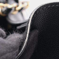 Pre Owned Chanel Deauville Black Leather Tote Bag