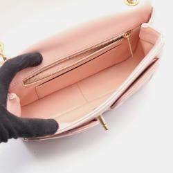 Pre Owned Chanel CC Turnlock Pink Quilted Leather Shoulder Bag