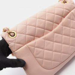 Pre Owned Chanel CC Turnlock Pink Quilted Leather Shoulder Bag
