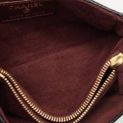 Pre Owned Chanel Black Quilted Caviar Leather CC Phone Holder Pouch