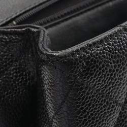 Pre Owned Chanel Black CC Quilted Caviar Kelly Top Handle