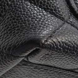 Pre Owned Chanel Black CC Quilted Caviar Kelly Top Handle