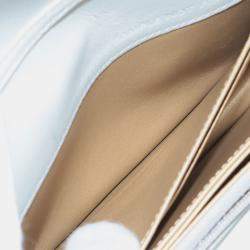 Pre Owned Chanel Grey Quilted Lambskin Crystal Clutch on Chain