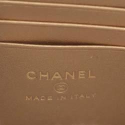 Pre Owned Chanel Grey Quilted Lambskin Crystal Clutch on Chain