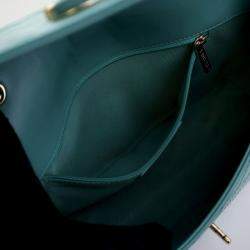 Pre Owned Chanel Blue Medium Stitched Calfskin Covered CC Flap