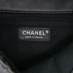 Pre Owned Chanel Black CC Quilted Lambskin Single Flap