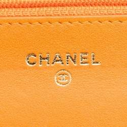 Pre Owned Chanel Orange Python WOC Bag
