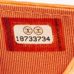 Pre Owned Chanel Orange Python WOC Bag
