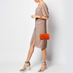 Pre Owned Chanel Orange Python WOC Bag