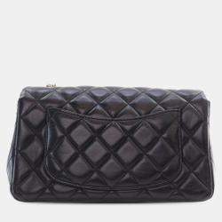 Pre Owned Chanel Black Mini Rectangular Classic Lambskin Coco Charms Single Flap