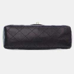 Pre Owned Chanel Black Mini Rectangular Classic Lambskin Coco Charms Single Flap