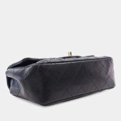 Pre Owned Chanel Black Mini Rectangular Classic Lambskin Coco Charms Single Flap