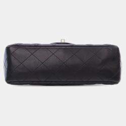 Pre Owned Chanel Black Mini Rectangular Classic Lambskin Coco Charms Single Flap